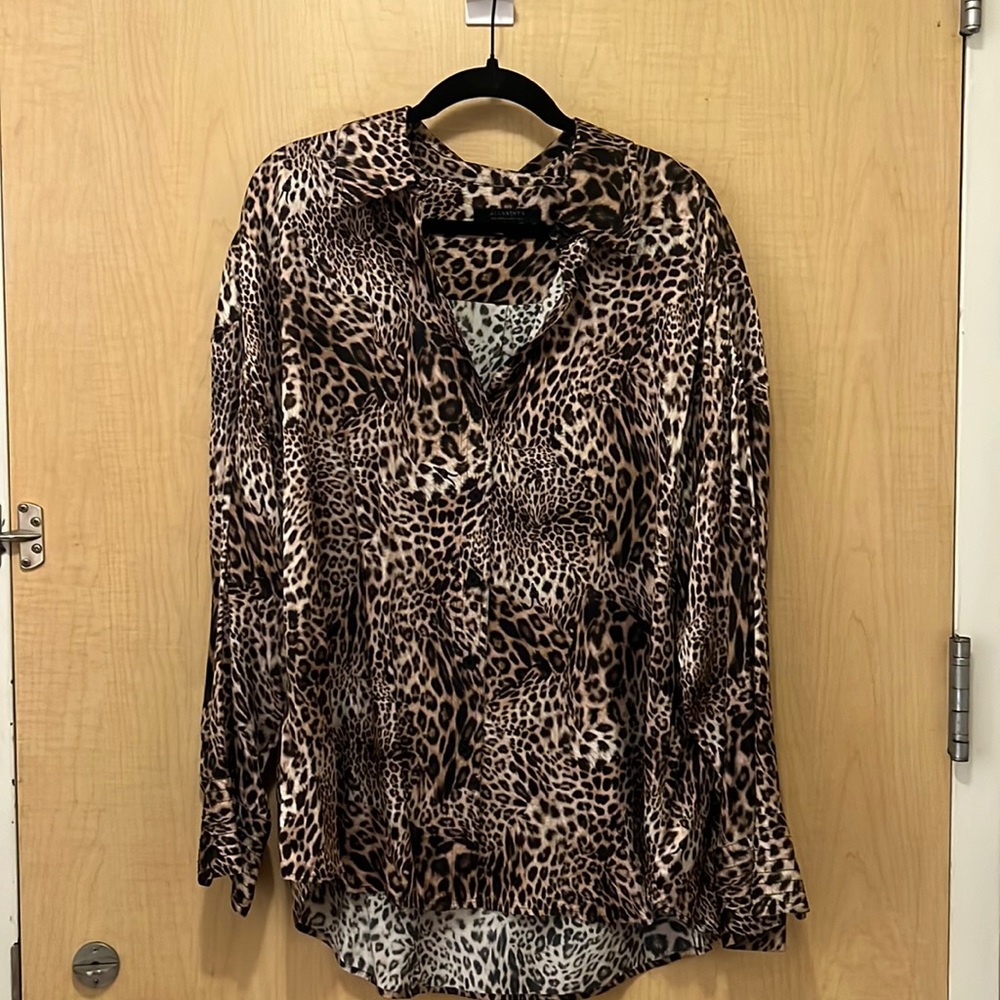 Leopard print shirt  over sized